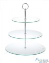 Practical 3 tier tempered /toughened glass cake stand